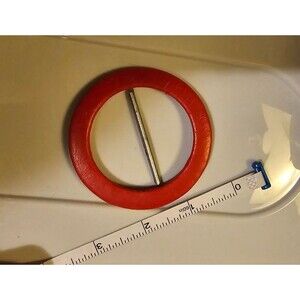 Vintage Red 1980s Belt Buckle or Retro Sash Scarf Clip
